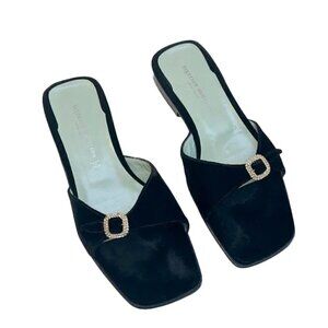 SIGERSON MORRISON DESIGNER VELVET RHINESTONE SHOES MADE IN ITALY SIZE 9.5